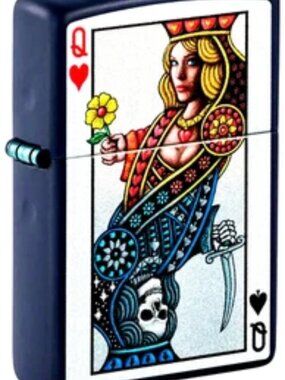 Gambling Queen Of Spades & Hearts Zippo Lighter